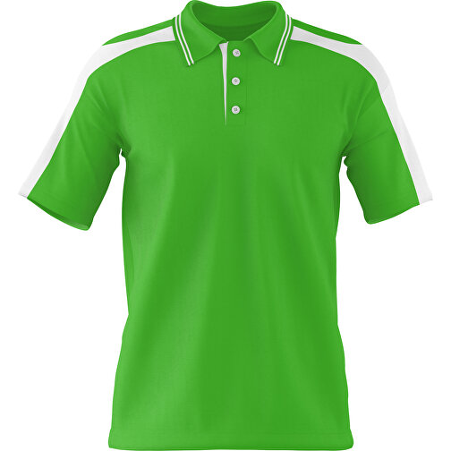 Poloshirt Individuell Gestaltbar , grasgrün / weiß, 200gsm Poly / Cotton Pique, XL, 76,00cm x 59,00cm (Höhe x Breite), Bild 1