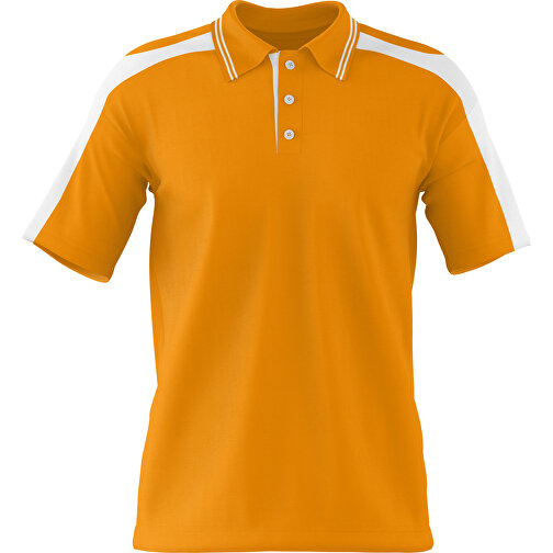 Poloshirt Individuell Gestaltbar , kürbisorange / weiß, 200gsm Poly / Cotton Pique, XL, 76,00cm x 59,00cm (Höhe x Breite), Bild 1