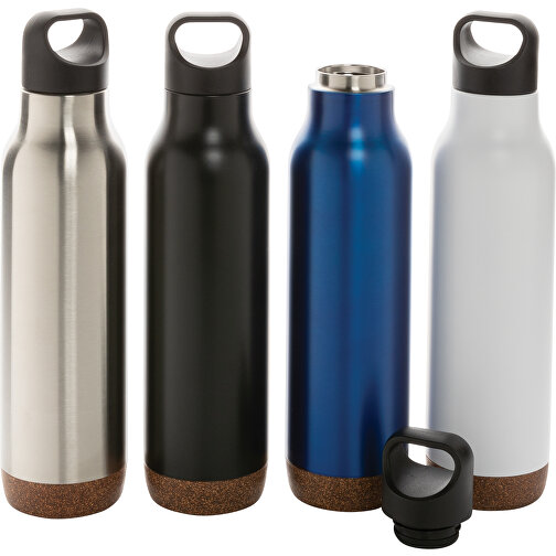 Auslaufsichere Vakuum-Flasche Mit Kork, Weiß , weiß, Edelstahl, 29,00cm (Höhe), Bild 7