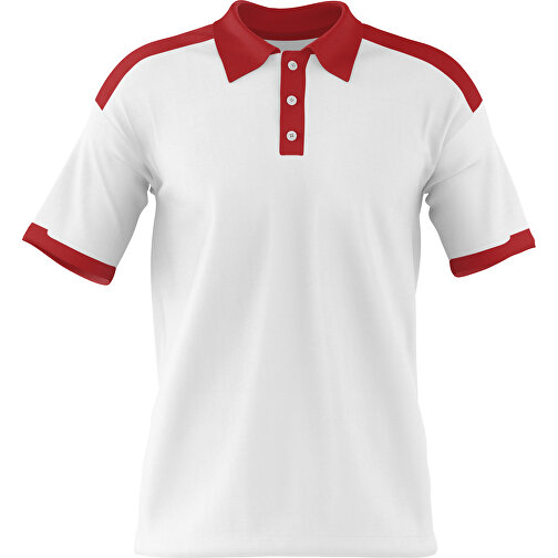 Poloshirt Individuell Gestaltbar , weiß / weinrot, 200gsm Poly / Cotton Pique, XS, 60,00cm x 40,00cm (Höhe x Breite), Bild 1
