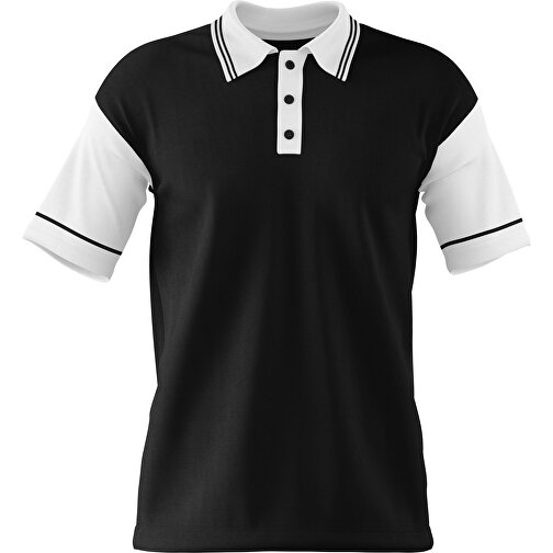 Poloshirt Individuell Gestaltbar , schwarz / weiss, 200gsm Poly / Cotton Pique, XL, 76,00cm x 59,00cm (Höhe x Breite), Bild 1