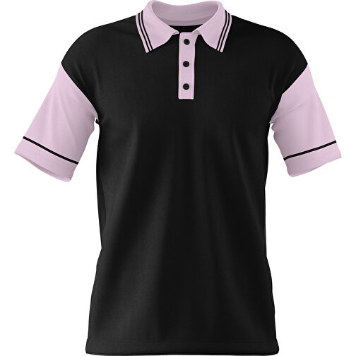 Poloshirt Individuell Gestaltbar , schwarz / zartrosa, 200gsm Poly / Cotton Pique, XL, 76,00cm x 59,00cm (Höhe x Breite), Bild 1