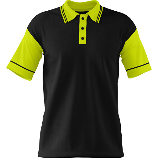 Poloshirt Individuell Gestaltbar , schwarz / hellgrün, 200gsm Poly / Cotton Pique, XL, 76,00cm x 59,00cm (Höhe x Breite), Bild 1