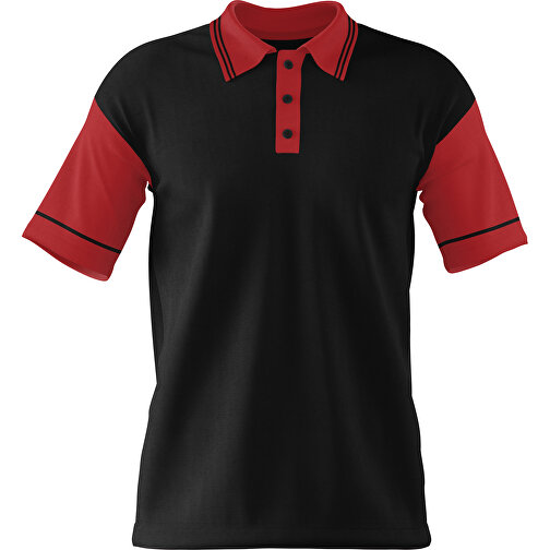 Poloshirt Individuell Gestaltbar , schwarz / weinrot, 200gsm Poly / Cotton Pique, S, 65,00cm x 45,00cm (Höhe x Breite), Bild 1