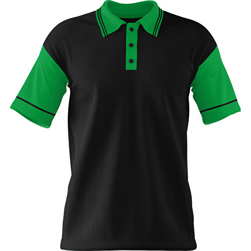 Poloshirt Individuell Gestaltbar , schwarz / grün, 200gsm Poly / Cotton Pique, S, 65,00cm x 45,00cm (Höhe x Breite), Bild 1