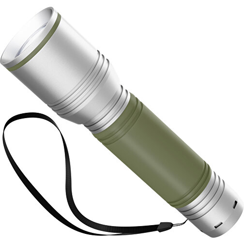 Taschenlampe REEVES MyFLASH 700 , Reeves, silber / olivegrün, Aluminium, Silikon, 130,00cm x 29,00cm x 38,00cm (Länge x Höhe x Breite), Bild 1