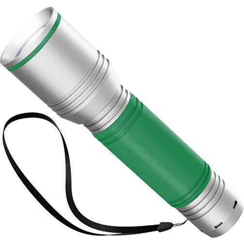 Taschenlampe REEVES MyFLASH 700 , Reeves, silber / grün, Aluminium, Silikon, 130,00cm x 29,00cm x 38,00cm (Länge x Höhe x Breite), Bild 1