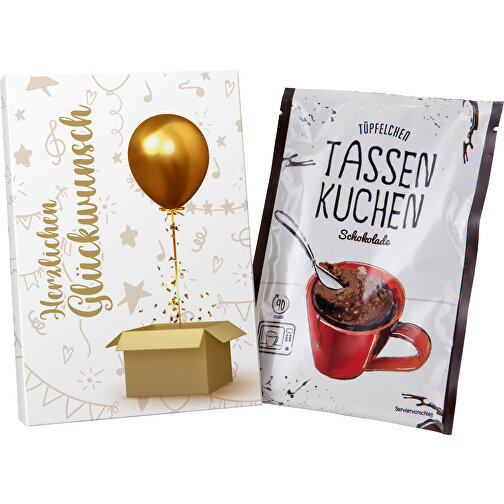 Tassenkuchen Schokolade 70 G, Herzlichen Glückwunsch , , 11,00cm x 1,00cm x 16,00cm (Länge x Höhe x Breite), Bild 2