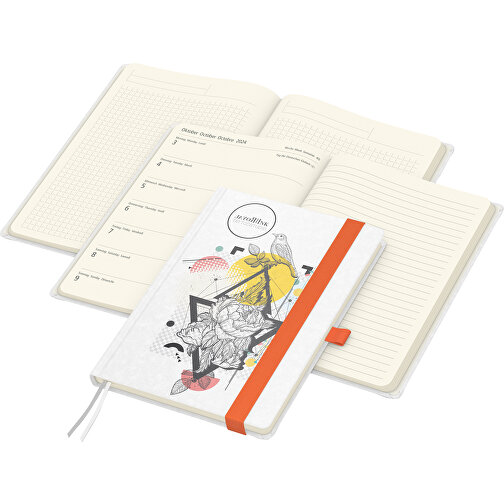 Buchkalender Match-Hybrid Creme Bestseller, Natura Individuell, Orange , orange, 21,00cm x 14,80cm (Länge x Breite), Bild 1