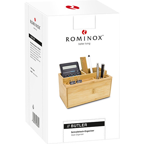 ROMINOX® Schreibtisch-Organizer // Butler , Bambus, 18,00cm x 9,50cm x 10,50cm (Länge x Höhe x Breite), Bild 3