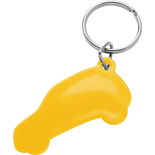 Schlüsselanhänger 'Auto' , gelb, PS+MET, 5,00cm x 0,30cm x 2,50cm (Länge x Höhe x Breite), Bild 1