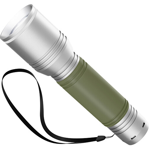 Taschenlampe REEVES MyFLASH 700 , Reeves, silber / weiss / olivegrün, Aluminium, Silikon, 130,00cm x 29,00cm x 38,00cm (Länge x Höhe x Breite), Bild 1