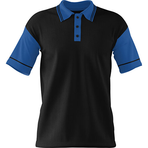 Poloshirt Individuell Gestaltbar , schwarz / dunkelblau, 200gsm Poly / Cotton Pique, 2XL, 79,00cm x 63,00cm (Höhe x Breite), Bild 1