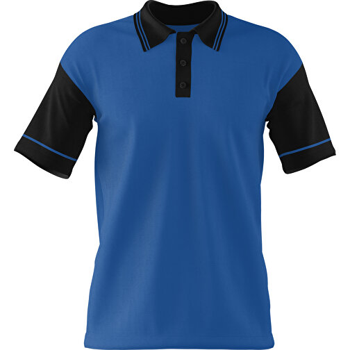 Poloshirt Individuell Gestaltbar , dunkelblau / schwarz, 200gsm Poly / Cotton Pique, XS, 60,00cm x 40,00cm (Höhe x Breite), Bild 1