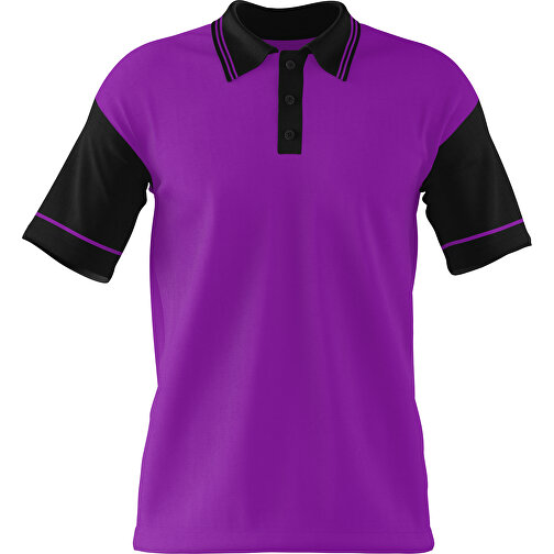 Poloshirt Individuell Gestaltbar , dunkelmagenta / schwarz, 200gsm Poly / Cotton Pique, XS, 60,00cm x 40,00cm (Höhe x Breite), Bild 1