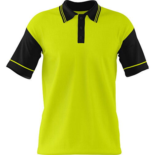 Poloshirt Individuell Gestaltbar , hellgrün / schwarz, 200gsm Poly / Cotton Pique, XL, 76,00cm x 59,00cm (Höhe x Breite), Bild 1