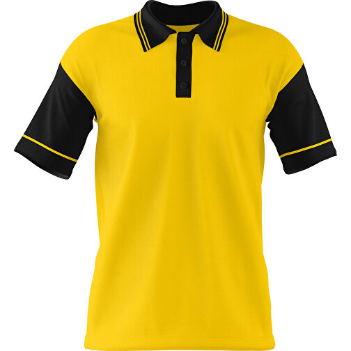 Poloshirt Individuell Gestaltbar , goldgelb / schwarz, 200gsm Poly / Cotton Pique, XL, 76,00cm x 59,00cm (Höhe x Breite), Bild 1
