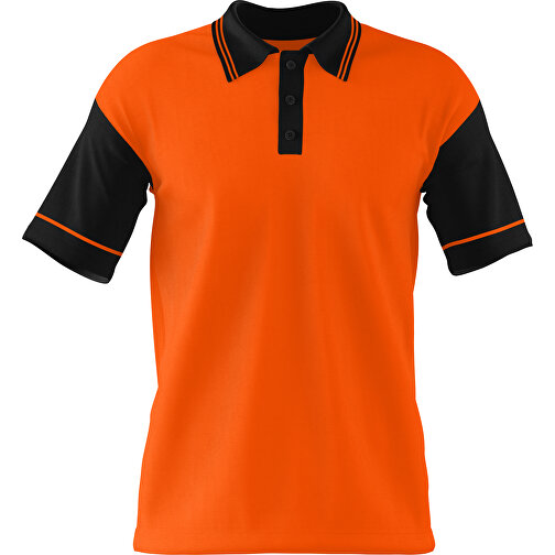 Poloshirt Individuell Gestaltbar , orange / schwarz, 200gsm Poly / Cotton Pique, M, 70,00cm x 49,00cm (Höhe x Breite), Bild 1