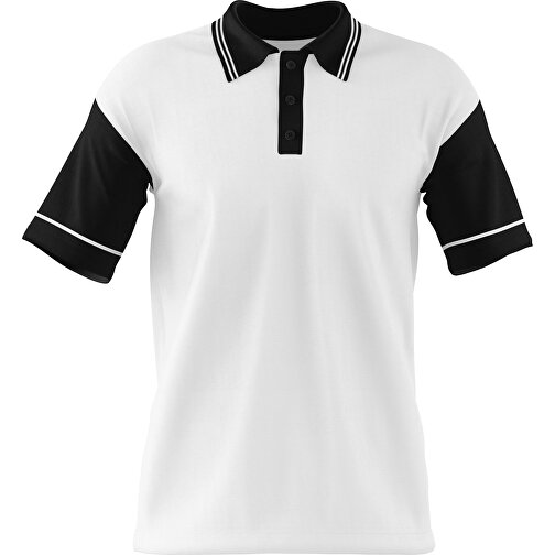 Poloshirt Individuell Gestaltbar , weiss / schwarz, 200gsm Poly / Cotton Pique, L, 73,50cm x 54,00cm (Höhe x Breite), Bild 1