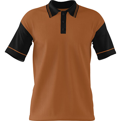 Poloshirt Individuell Gestaltbar , braun / schwarz, 200gsm Poly / Cotton Pique, L, 73,50cm x 54,00cm (Höhe x Breite), Bild 1