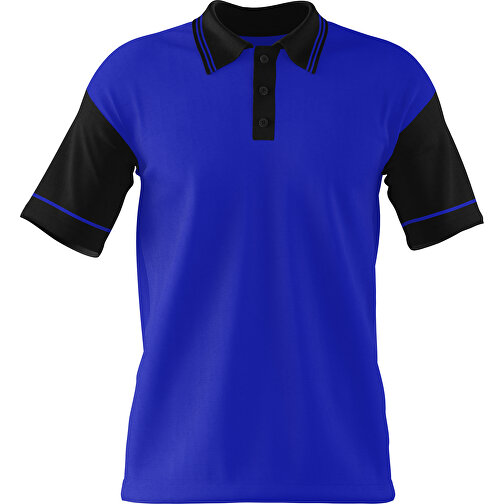 Poloshirt Individuell Gestaltbar , blau / schwarz, 200gsm Poly / Cotton Pique, L, 73,50cm x 54,00cm (Höhe x Breite), Bild 1