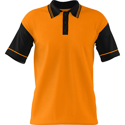 Poloshirt Individuell Gestaltbar , gelborange / schwarz, 200gsm Poly / Cotton Pique, L, 73,50cm x 54,00cm (Höhe x Breite), Bild 1