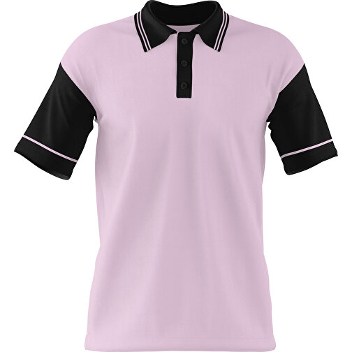 Poloshirt Individuell Gestaltbar , zartrosa / schwarz, 200gsm Poly / Cotton Pique, 3XL, 81,00cm x 66,00cm (Höhe x Breite), Bild 1
