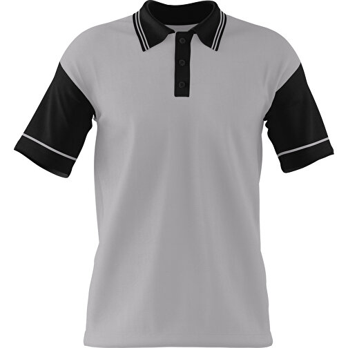 Poloshirt Individuell Gestaltbar , hellgrau / schwarz, 200gsm Poly / Cotton Pique, 2XL, 79,00cm x 63,00cm (Höhe x Breite), Bild 1