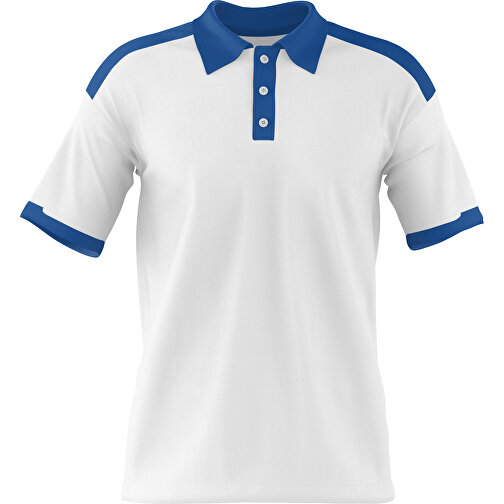 Poloshirt Individuell Gestaltbar , weiß / dunkelblau, 200gsm Poly / Cotton Pique, L, 73,50cm x 54,00cm (Höhe x Breite), Bild 1