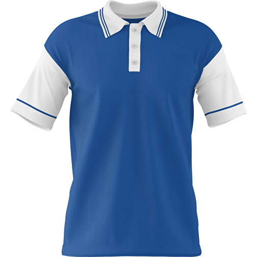 Poloshirt Individuell Gestaltbar , dunkelblau / weiss, 200gsm Poly / Cotton Pique, XS, 60,00cm x 40,00cm (Höhe x Breite), Bild 1