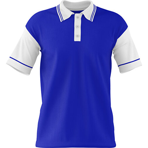Poloshirt Individuell Gestaltbar , blau / weiss, 200gsm Poly / Cotton Pique, XS, 60,00cm x 40,00cm (Höhe x Breite), Bild 1