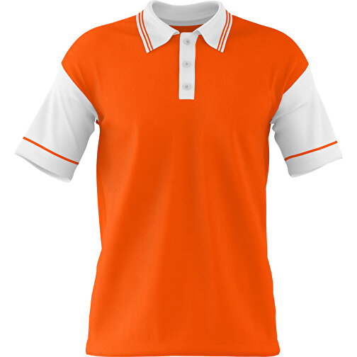 Poloshirt Individuell Gestaltbar , orange / weiss, 200gsm Poly / Cotton Pique, XS, 60,00cm x 40,00cm (Höhe x Breite), Bild 1