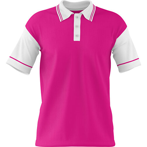 Poloshirt Individuell Gestaltbar , pink / weiß, 200gsm Poly / Cotton Pique, S, 65,00cm x 45,00cm (Höhe x Breite), Bild 1