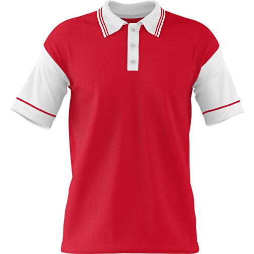 Poloshirt Individuell Gestaltbar , dunkelrot / weiss, 200gsm Poly / Cotton Pique, S, 65,00cm x 45,00cm (Höhe x Breite), Bild 1