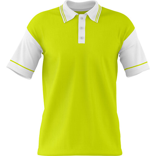 Poloshirt Individuell Gestaltbar , hellgrün / weiß, 200gsm Poly / Cotton Pique, M, 70,00cm x 49,00cm (Höhe x Breite), Bild 1