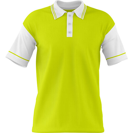 Poloshirt Individuell Gestaltbar , hellgrün / weiss, 200gsm Poly / Cotton Pique, M, 70,00cm x 49,00cm (Höhe x Breite), Bild 1