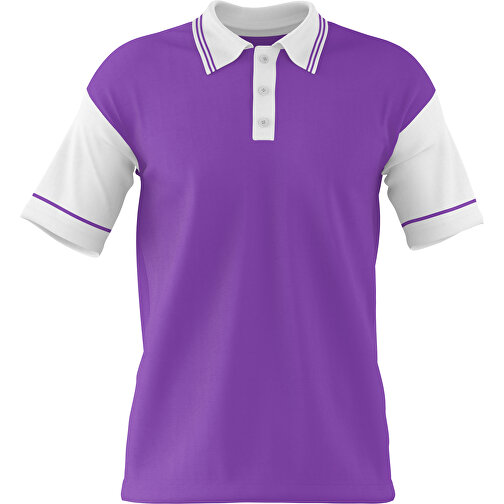 Poloshirt Individuell Gestaltbar , lavendellila / weiss, 200gsm Poly / Cotton Pique, M, 70,00cm x 49,00cm (Höhe x Breite), Bild 1