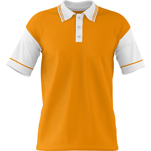 Poloshirt Individuell Gestaltbar , kürbisorange / weiß, 200gsm Poly / Cotton Pique, M, 70,00cm x 49,00cm (Höhe x Breite), Bild 1