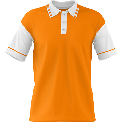Poloshirt Individuell Gestaltbar , gelborange / weiss, 200gsm Poly / Cotton Pique, L, 73,50cm x 54,00cm (Höhe x Breite), Bild 1