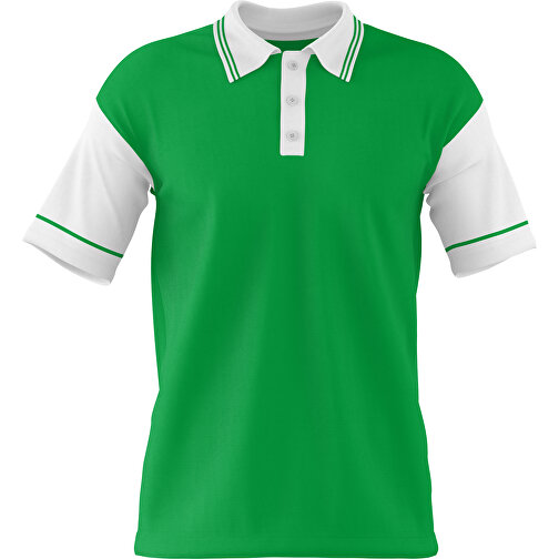 Poloshirt Individuell Gestaltbar , grün / weiß, 200gsm Poly / Cotton Pique, 3XL, 81,00cm x 66,00cm (Höhe x Breite), Bild 1