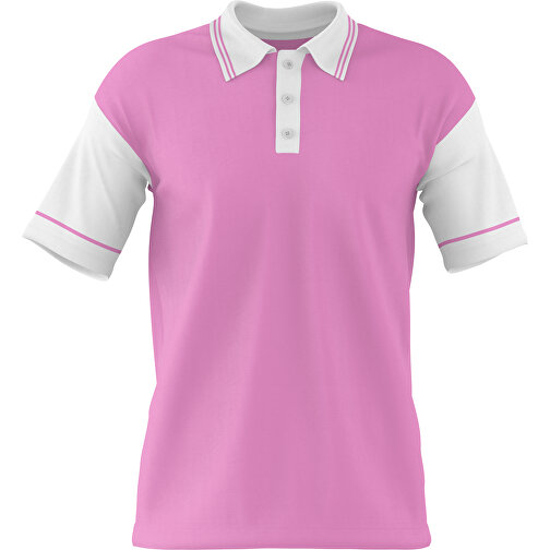 Poloshirt Individuell Gestaltbar , rosa / weiss, 200gsm Poly / Cotton Pique, 2XL, 79,00cm x 63,00cm (Höhe x Breite), Bild 1