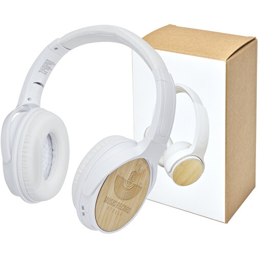 Athos Bluetooth®-Kopfhörer Mit Mikrofon , beige, ABS Kunststoff, Bambusholz, 18,50cm x 7,50cm x 17,50cm (Länge x Höhe x Breite), Bild 2