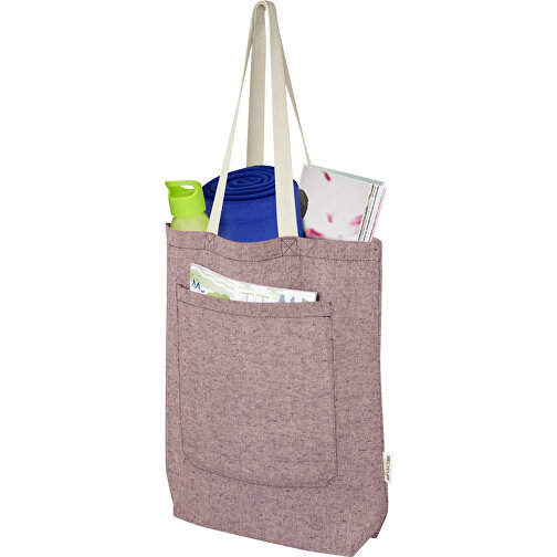 Pheebs 150 g/m² recycled cotton tote bag with front pocket 9L, Imagen 5