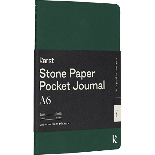 Karst® A6 Steinpapier Softcover Notizbuch - Blanko , dunkelgrün, Steinpapier, 105,00cm x 148,00cm (Länge x Breite), Bild 1