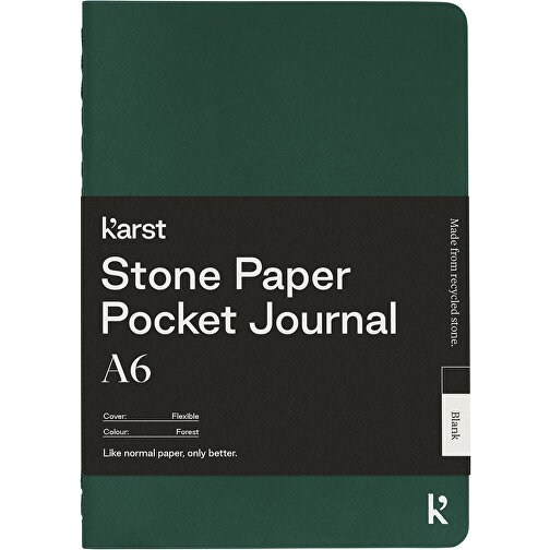 Karst® A6 Steinpapier Softcover Notizbuch - Blanko , dunkelgrün, Steinpapier, 105,00cm x 148,00cm (Länge x Breite), Bild 2