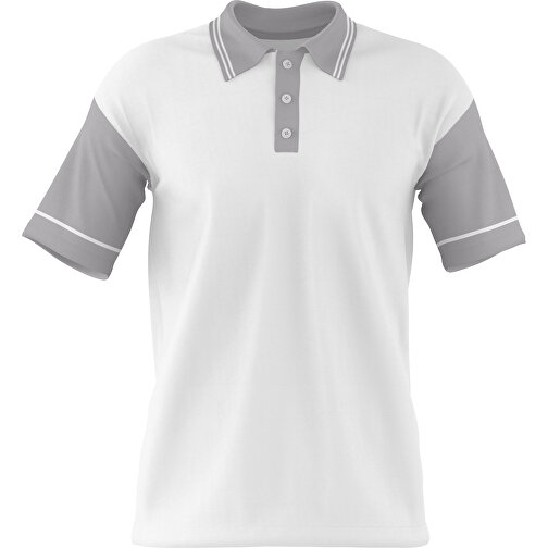 Poloshirt Individuell Gestaltbar , weiss / hellgrau, 200gsm Poly / Cotton Pique, XL, 76,00cm x 59,00cm (Höhe x Breite), Bild 1