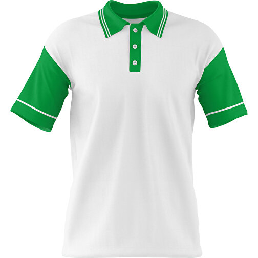 Poloshirt Individuell Gestaltbar , weiß / grün, 200gsm Poly / Cotton Pique, S, 65,00cm x 45,00cm (Höhe x Breite), Bild 1