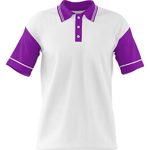 Poloshirt Individuell Gestaltbar , weiß / dunkelmagenta, 200gsm Poly / Cotton Pique, L, 73,50cm x 54,00cm (Höhe x Breite), Bild 1