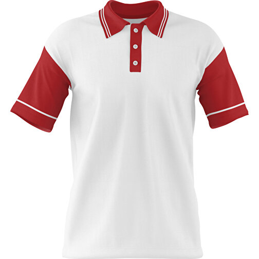 Poloshirt Individuell Gestaltbar , weiß / weinrot, 200gsm Poly / Cotton Pique, 2XL, 79,00cm x 63,00cm (Höhe x Breite), Bild 1