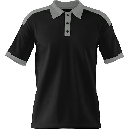 Poloshirt Individuell Gestaltbar , schwarz / grau, 200gsm Poly / Cotton Pique, 3XL, 81,00cm x 66,00cm (Höhe x Breite), Bild 1